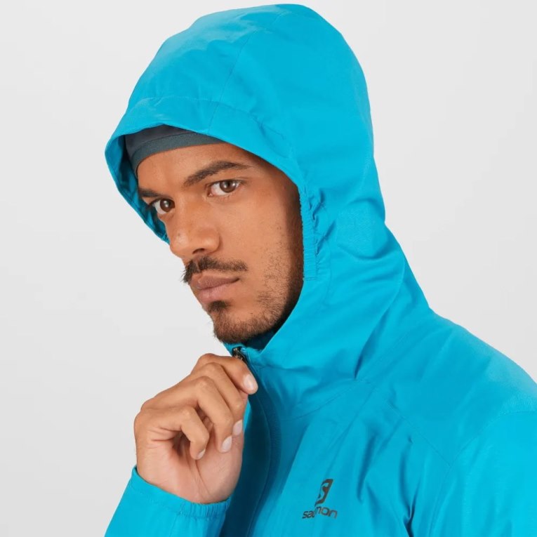 Turquoise Salomon Bonatti 2.5 L Waterproof Men's Shell Jackets | PH 64870R